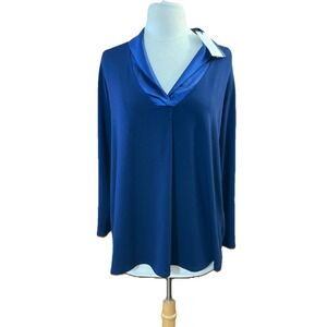 CHIARA FIORINI Pajama Top Sz M Blue New Made In Italy